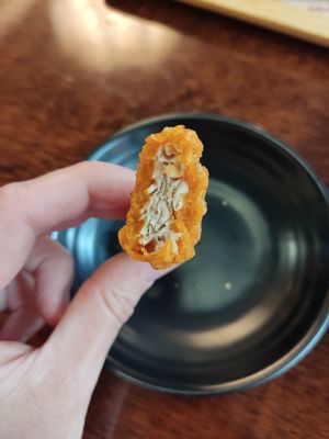 Inside of the fried chicken at Vegan Kitchen - 비건 키친 in Seoul