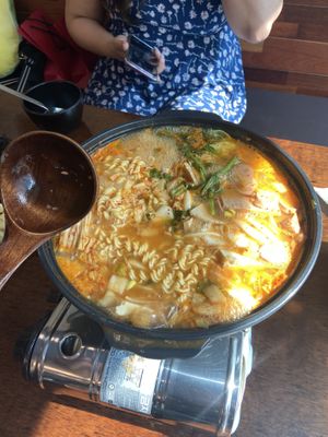 Korean soft tofu stew  at Vegan Kitchen - 비건 키친 in Seoul
