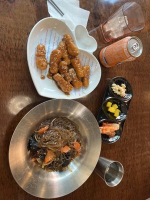 Japchae and Garlic fried ricee  at Vegan Kitchen - 비건 키친 in Seoul
