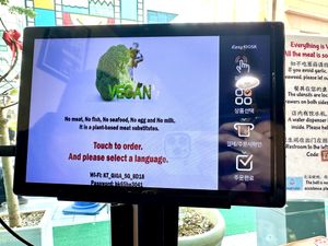 Tablet for ordering  at Vegan Kitchen - 비건 키친 in Seoul