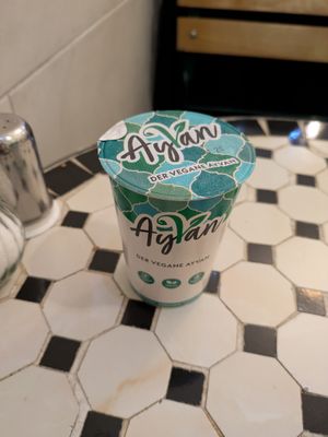 Vegan ayran - Salty creamy milk. 4/5 at Falafel Salam in Berlin