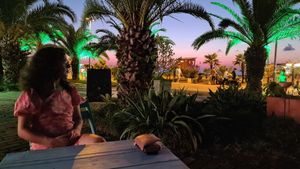 The seating by the terrace at Toptheshaker in Batumi