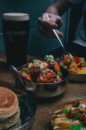 Cauli Bites and Guinness at NOTTYBITES Street Food in Birmingham