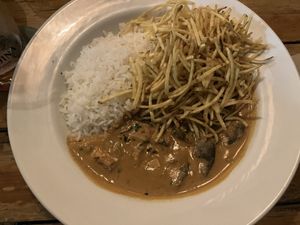 Vegan stroganoff. Yum!  at Joaquina - Leme  in Rio De Janeiro