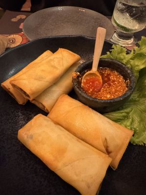 Spring rolls with a sweet and sour sauce   at Krapook Khao in Sao Paulo