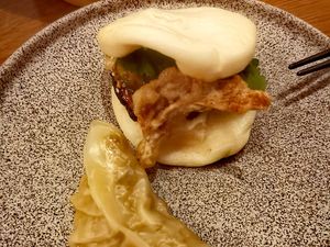 Crispy oyster mushroom bao bun at Berns Asiatiska in Stockholm