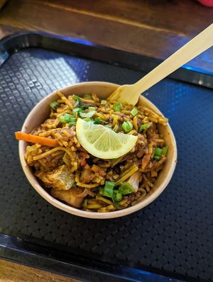 Vegan noodle dish at Ayubowan Street Food - Sheffield in Sheffield
