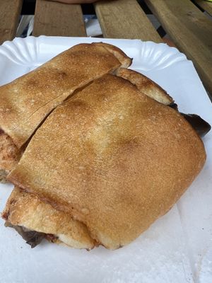 Vegan savory with aubergine and vegan cheese  at Bonjour Boulangerie in Pescara