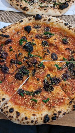 The one without mozzarella at Planty Pizza in Vienna