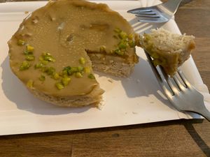 Pistachio cheese cake tarts  at Planty Pizza in Vienna