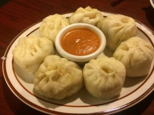 Veggie-filled momo dumplings (vegan) at House of Tibet in Salt Lake City