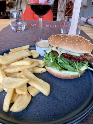 Vegan burger  at Restaurant Kaerajaan in Tallinn