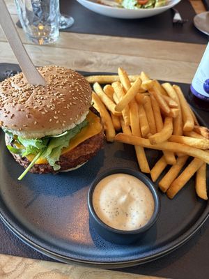 Vegan cheese burger   at Restaurant Kaerajaan in Tallinn