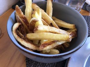 Homemade French fries  at O Figo Preto in Midoes