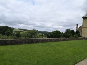 View across from the Manor House entrance. at National Trust - Snowshill Manor and Garden in Broadway