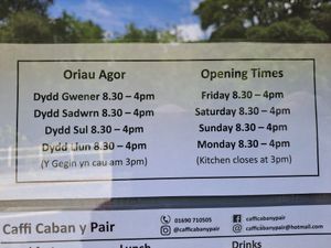 Opening hours at Caban-Y-Pair in Betws-y-coed