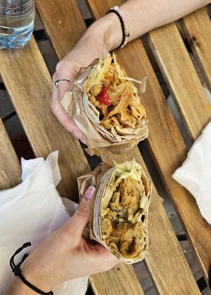 Kimichi kebab (left) classic kebab (right) at Warzywina in Gdansk