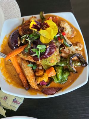 Sabzi Mandi with eggplant in peanut-sesame gravy at Celebration by Rupa Vira - Modern Indian Cuisine in Ashburn