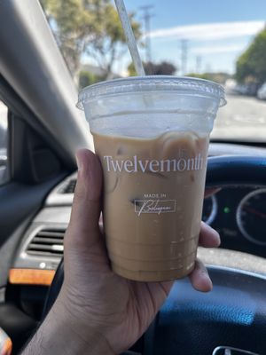 Ice caramel latte 🔥  at Twelvemonth Bakehouse in Burlingame