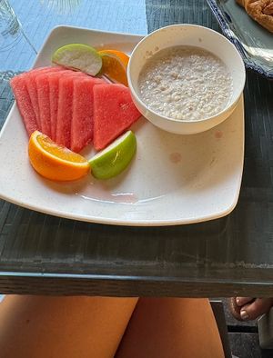 Oatmeal with coconut milk and fruit  at 1511 Coconut Grove in Tioman Island