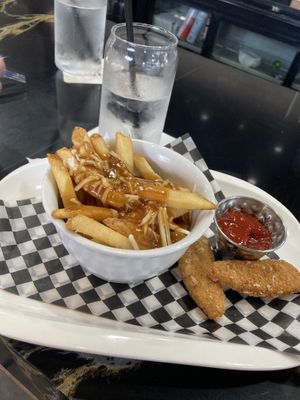 Mini vegan poutine and tenders   at MELTwich - Lakeshore Rd in Mississauga