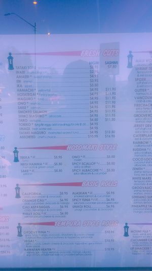 Leaf symbol means vegan at Sushi Groove in Salt Lake City