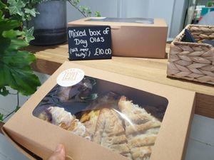 Day old mixed box deal at The Pie Box Cafe in Cardiff