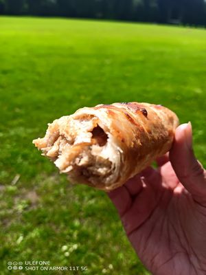 The tastiest vegan sausage roll I've ever had! at The Pie Box Cafe in Cardiff