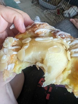 Pear and almond crown at The Pie Box Cafe in Cardiff