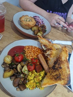 Brunch plate at The Pie Box Cafe in Cardiff