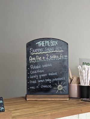 Menu in June 24 at The Pie Box Cafe in Cardiff