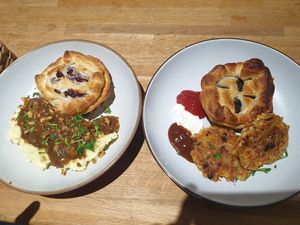 Thai ingredient pie and roster at The Pie Box Cafe in Cardiff