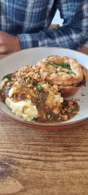 Guinness and beef pie at The Pie Box Cafe in Cardiff