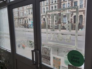 View on the street. #Veganuary at The Pie Box Cafe in Cardiff