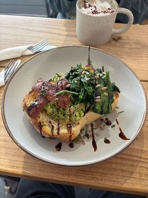 Avocado Loaded toast at The Pie Box Cafe in Cardiff