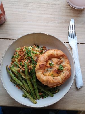 Special: a  pie comes with mac and cheese at The Pie Box Cafe in Cardiff