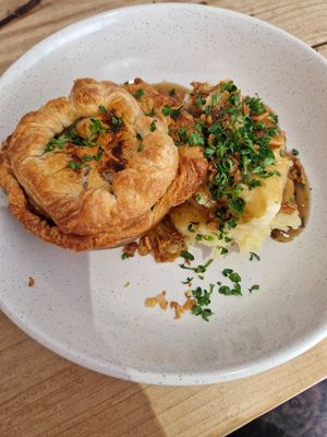 Bbq jackfruit pie at The Pie Box Cafe in Cardiff