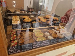 The display of items at The Pie Box Cafe in Cardiff