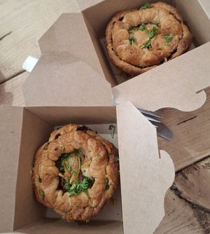 Steak and ale and mushroom and leek pies 🥧 at The Pie Box Cafe in Cardiff