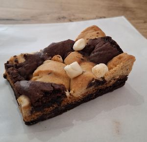 Biscoff brookie 🩵 at The Pie Box Cafe in Cardiff
