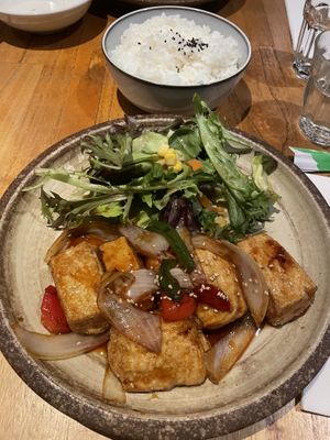 Teriyaki tofu (comes without rice on dinner menu)  at Kura Kura Japanese Dining in Haymarket