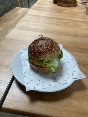Coronation chickpea roll  at The Refectory in Norwich