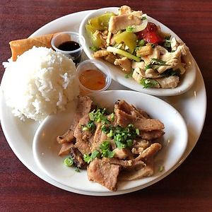 Steamed Vegetable with Peanut Sauce (Pad Pra Ram Sawadee) Steamed mix vegetable, deep fried Tofu. Served with Thai Peanut Sauce.  at Sawadee Thai in Salt Lake City