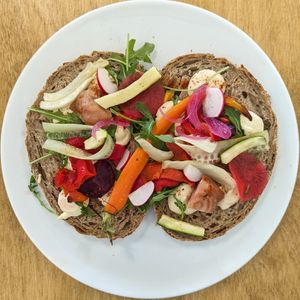 hummus sandwich at Parkrestaurant De Hoge Veluwe in Otterlo