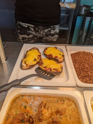 Filled aubergine with vegan cheese at Domek Smaków  in Mielno