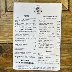Food menu   at Botanical Babe Plants in Llandudno