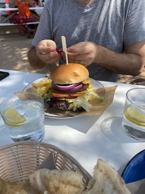 Vegan burger  at Chirincana in Ibiza