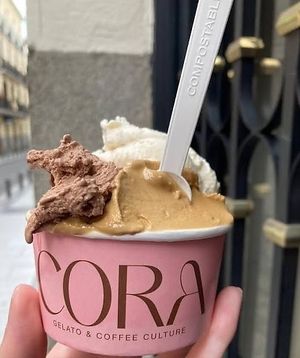 Vegan coconut/chocolate/peanut butter at Cora in Madrid