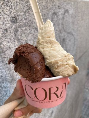 Vegan peanut butter & vegan chocolate  at Cora in Madrid