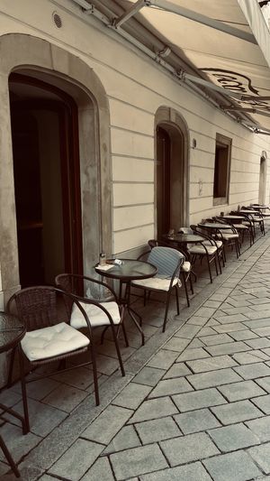 Outside seating   at VegaNana in Bratislava